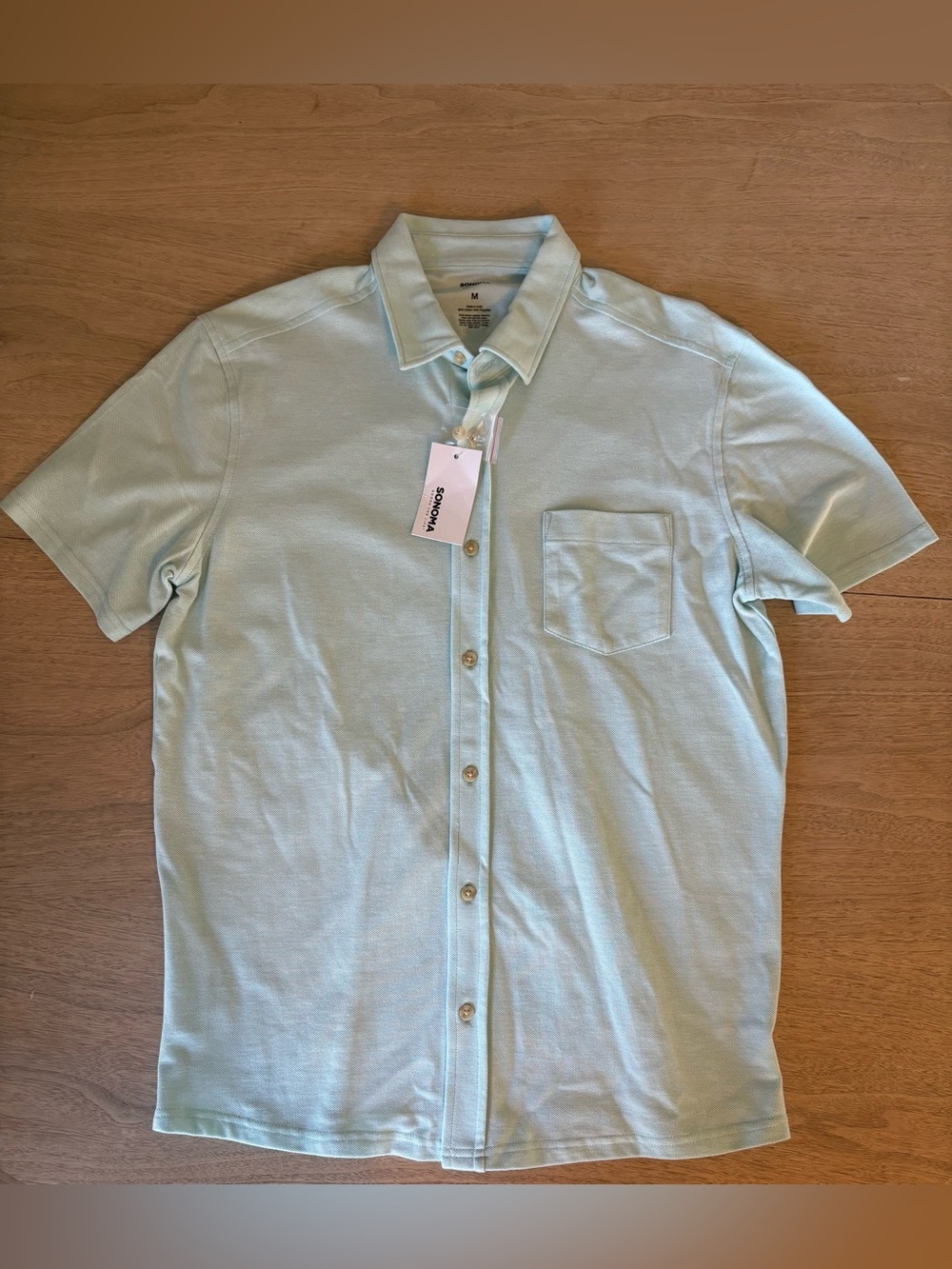 NWT Sonoma Goods for Life Men’s Knit short sleeve button down shirt - Picture 2 of 5